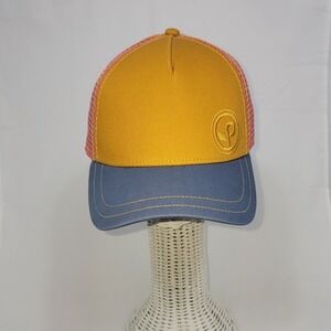 Pistil Buttercup Trucker Hat Mens OSFA Yellow Pink Blue Mesh Snapback Logo Cap